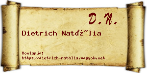 Dietrich Natália névjegykártya