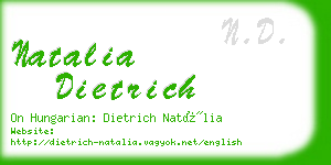 natalia dietrich business card